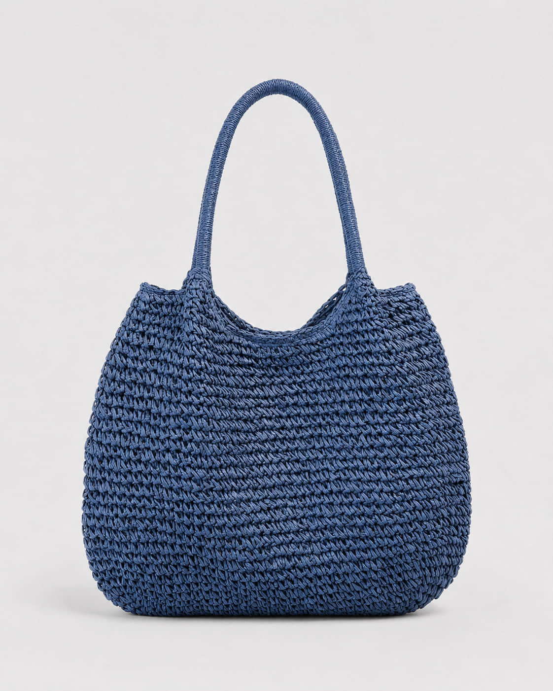 Cartera Tote Redondeada de Tejido de Rafia con Asas Dobles Ref. 0803 - Marea Bella Swimwear