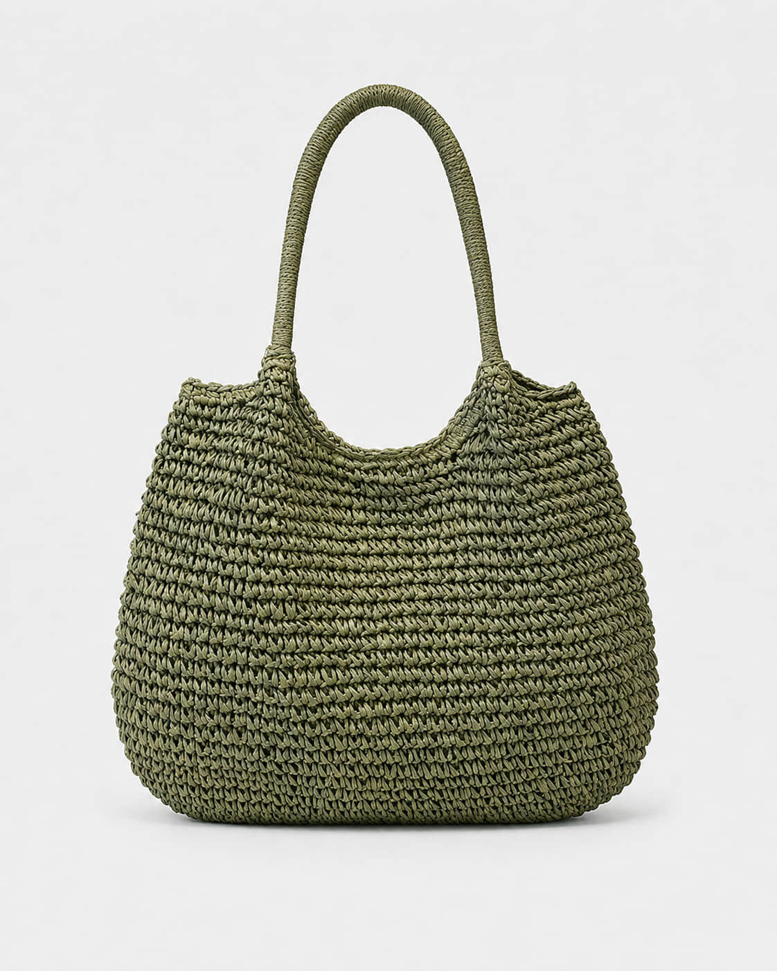 Cartera Tote Redondeada de Tejido de Rafia con Asas Dobles Ref. 0803 - Marea Bella Swimwear