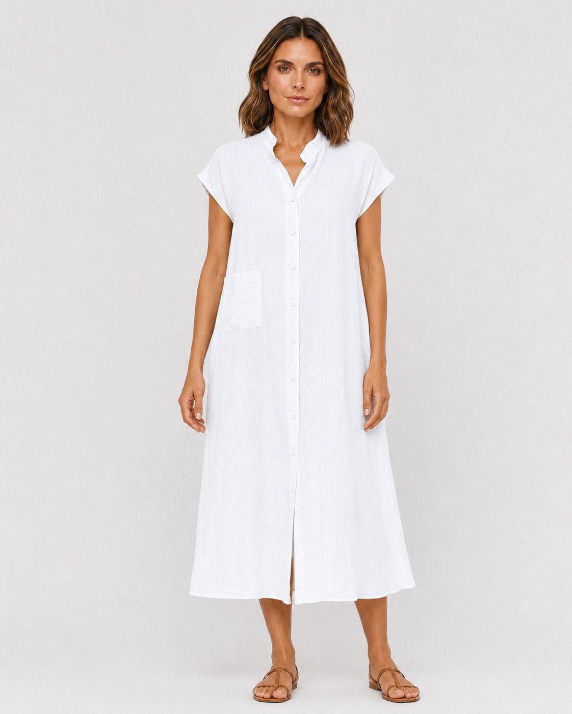 Chemise Midi sin Mangas con Botones Frontales Ref. 0442 - Marea Bella Swimwear