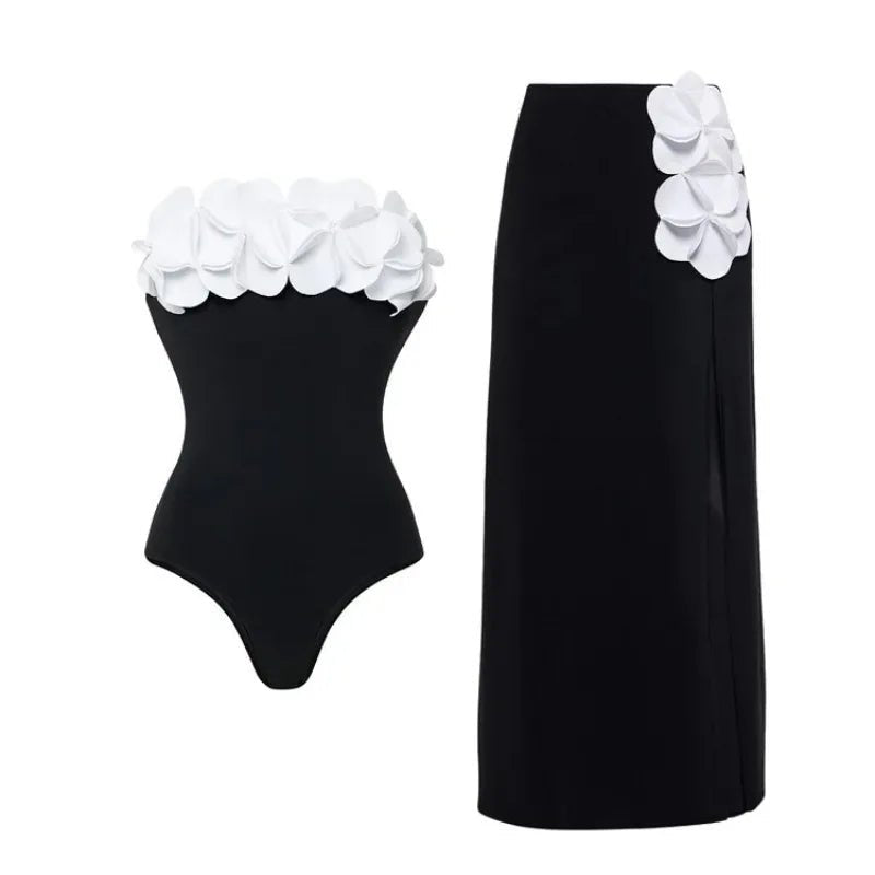 Conjunto con Aplique Floral Ref. 0324 - Marea Bella Swimwear