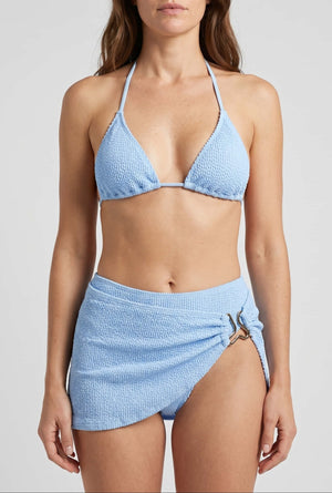 Conjunto de Bikini Canalé con Salida de Playa con Detalle de Adorno Ref. 0591 - Marea Bella Swimwear