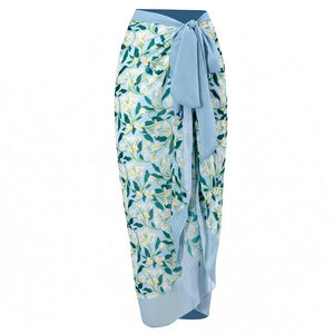 Conjunto de Bikini con Estampa Floral y Falda Pareo Ref. 0571 - Marea Bella Swimwear