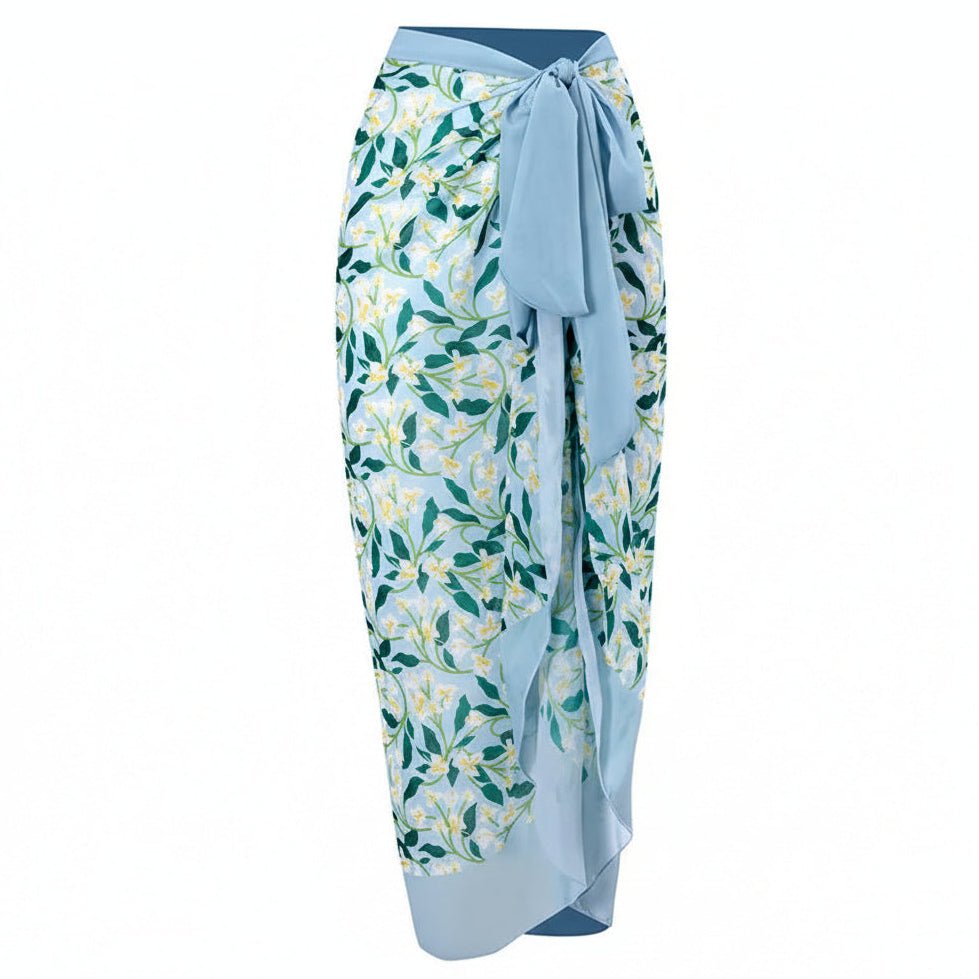 Conjunto de Bikini con Estampa Floral y Falda Pareo Ref. 0571 - Marea Bella Swimwear