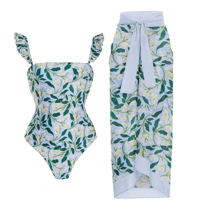 Conjunto de Enteriza Estampada con Pareo Ref. 0573 - Marea Bella Swimwear