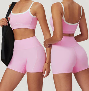 Conjunto Deportivo con Top de Breteles Finos y Short Ref. 1050 - Marea Bella Swimwear