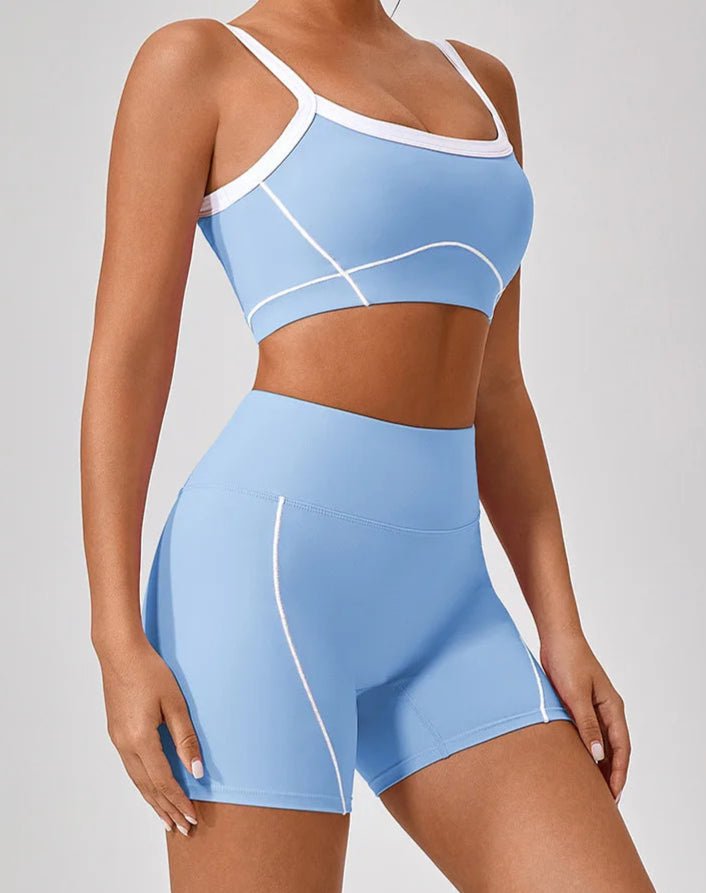 Conjunto Deportivo con Top de Breteles Finos y Short Ref. 1050 - Marea Bella Swimwear