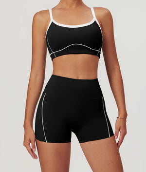 Conjunto Deportivo con Top de Breteles Finos y Short Ref. 1050 - Marea Bella Swimwear
