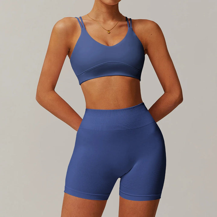 Conjunto Deportivo con Top de Tiras Dobles y Short Ref. 1059 - Marea Bella Swimwear