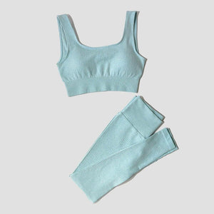 Conjunto Deportivo con Top y Calza de Tejido Acanalado Ref. 1012 - Marea Bella Swimwear