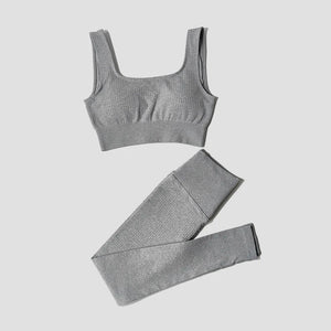 Conjunto Deportivo con Top y Calza de Tejido Acanalado Ref. 1012 - Marea Bella Swimwear