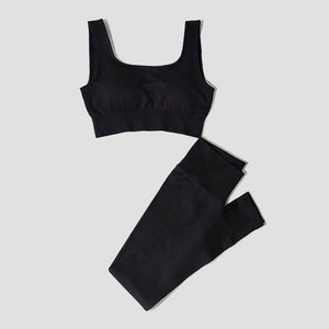 Conjunto Deportivo con Top y Calza de Tejido Acanalado Ref. 1012 - Marea Bella Swimwear