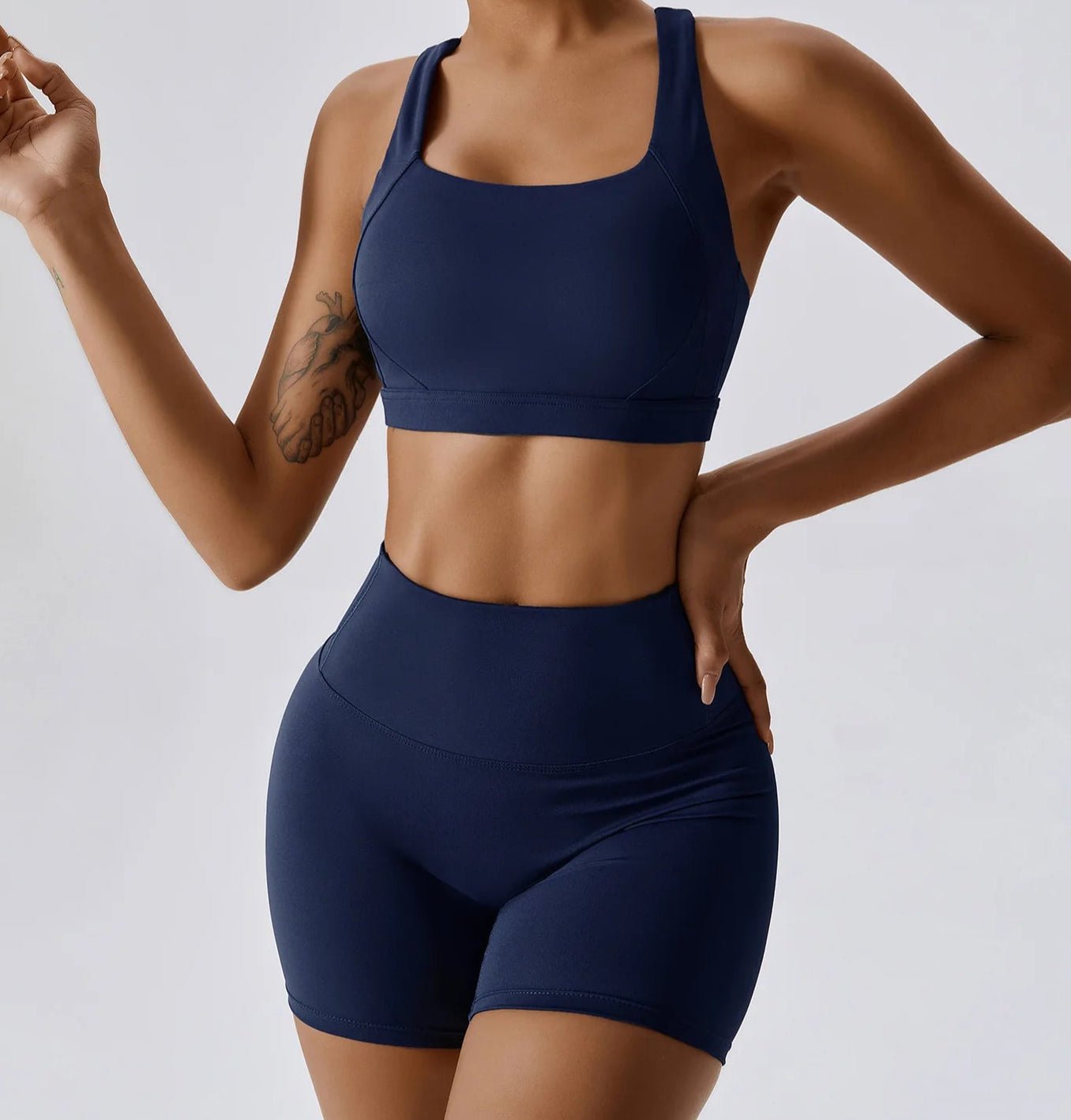 Conjunto Deportivo Liso con Top y Short Ref. 1024 - Marea Bella Swimwear