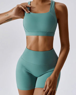 Conjunto Deportivo Liso con Top y Short Ref. 1024 - Marea Bella Swimwear