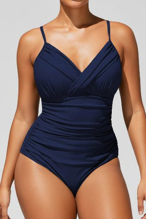 Enteriza con Escote en V Cruzado y Drapeados Ref. 0781 - Marea Bella Swimwear