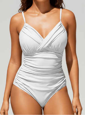 Enteriza con Escote en V Cruzado y Drapeados Ref. 0781 - Marea Bella Swimwear
