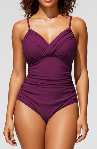 Enteriza con Escote en V Cruzado y Drapeados Ref. 0781 - Marea Bella Swimwear