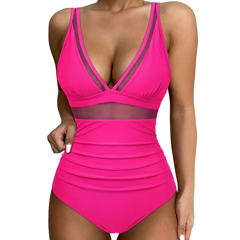Enteriza con Recortes de Malla y Frunces en la Cintura Ref. 0462 - Marea Bella Swimwear