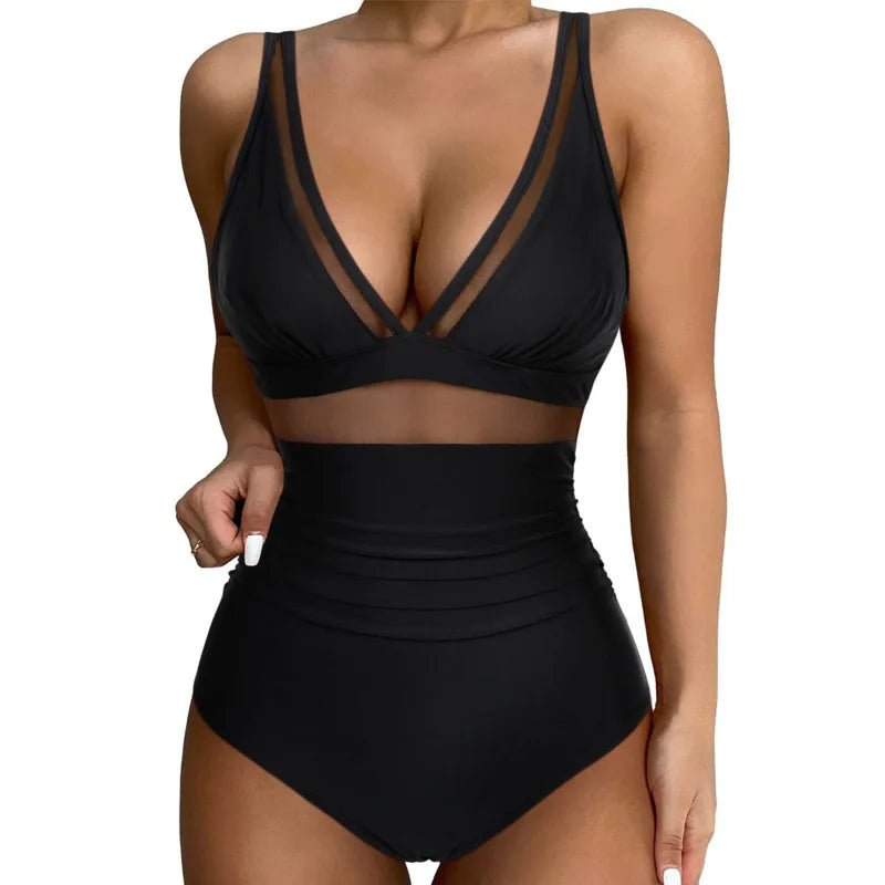 Enteriza con Recortes de Malla y Frunces en la Cintura Ref. 0462 - Marea Bella Swimwear