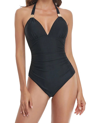 Enteriza con Tirantes de Lazo y Detalles Fruncidos Ref. 0461 - Marea Bella Swimwear