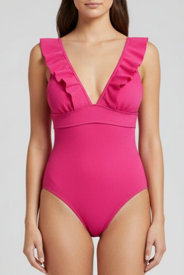 Enteriza con Volados y Recorte en V Ref. 0185 - Marea Bella Swimwear