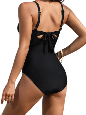 Enteriza Cruzada con Detalles de Tul y Drapeados Ref. 0772 - Marea Bella Swimwear