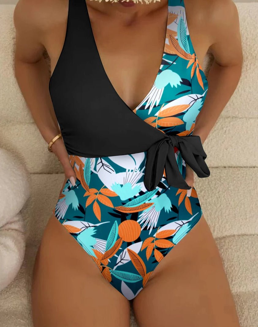 Enteriza Cruzada con Estampa Tropical Ref. 0476 - Marea Bella Swimwear