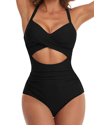 Enteriza Cruzada con Recorte y Combinación Bicolor Ref. 0191 - Marea Bella Swimwear
