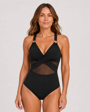 Enteriza Cruzada con Tirantes Texturizados Ref. 0192 - Marea Bella Swimwear