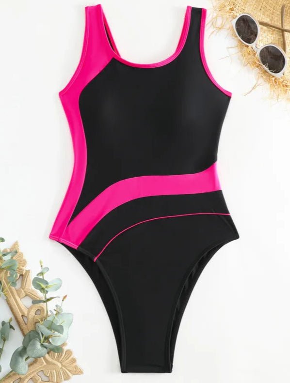 Enteriza Deportiva con Recortes en Contraste Ref. 0453 - Marea Bella Swimwear