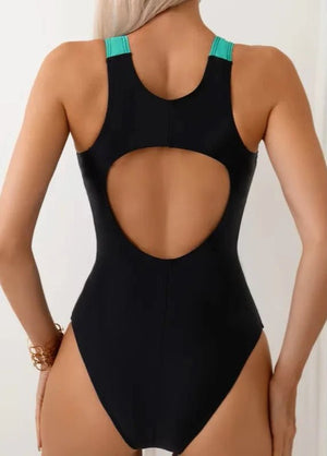 Enteriza Deportiva con Tirantes Anchos y Detalle Abierto en la Espalda Ref. 0670 - Marea Bella Swimwear