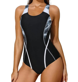 Enteriza Deportiva con Tirantes Anchos y Laterales Estampados Ref. 0680 - Marea Bella Swimwear