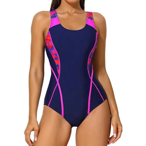 Enteriza Deportiva con Tirantes Anchos y Laterales Estampados Ref. 0680 - Marea Bella Swimwear
