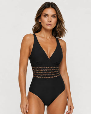 Enteriza Escote V con Espalda Cruzada y Bandas Ref. 0183 - Marea Bella Swimwear