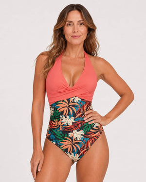 Enteriza Halter Cruzada con Frunce Ref. 0658 - Marea Bella Swimwear