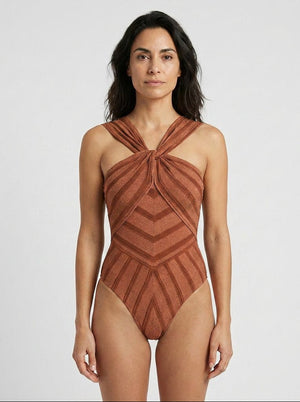 Enteriza Halter Cruzada con Nudo Central Ref. 0713 - Marea Bella Swimwear