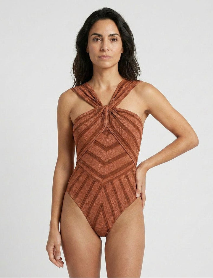 Enteriza Halter Cruzada con Nudo Central Ref. 0713 - Marea Bella Swimwear
