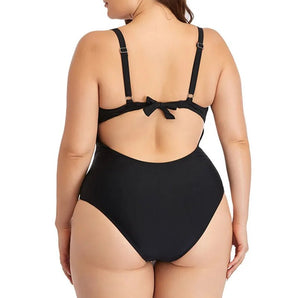 Enteriza Plus Size con Taza Moldeada y Detalles de Tul Ref. 0604 - Marea Bella Swimwear