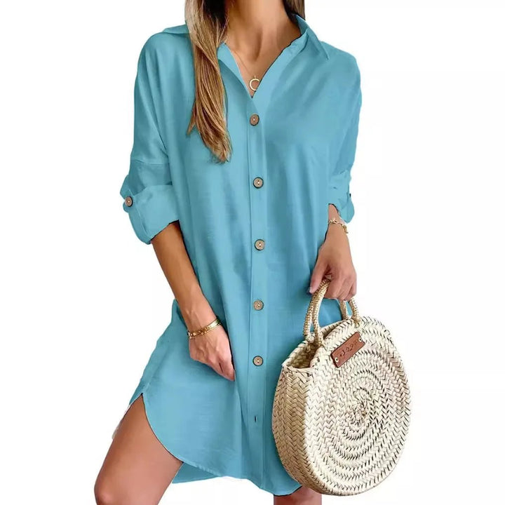 Salida de Playa Chemise con Botones Frontales y en las Mangas Ref. 0381 - Marea Bella Swimwear
