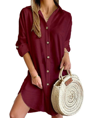 Salida de Playa Chemise con Botones Frontales y en las Mangas Ref. 0381 - Marea Bella Swimwear