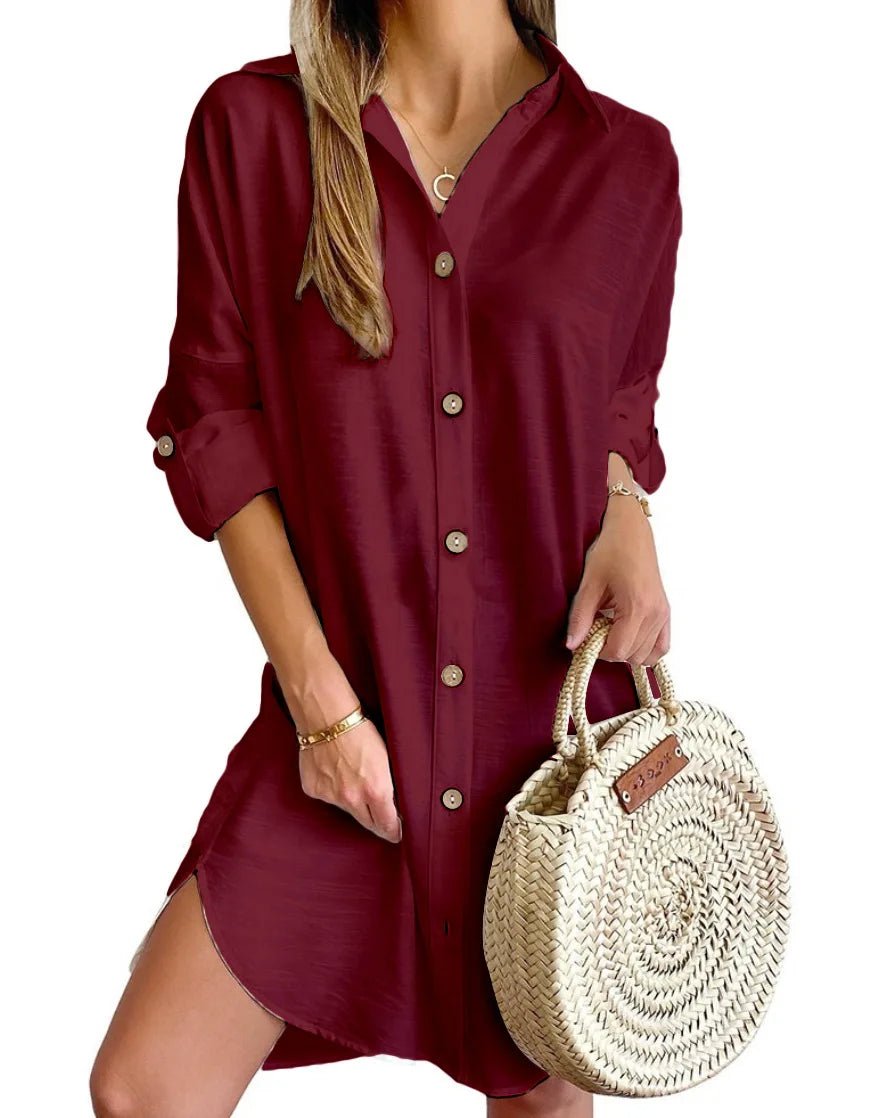 Salida de Playa Chemise con Botones Frontales y en las Mangas Ref. 0381 - Marea Bella Swimwear