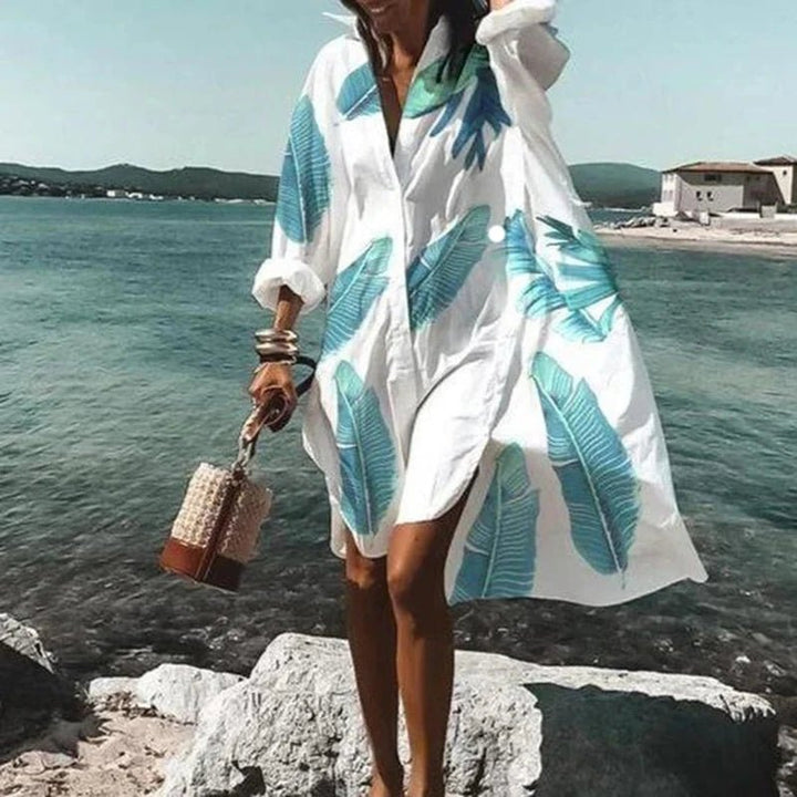 Salida de Playa Chemise con Corte Suelto y Botones Frontales Ref. 0234 - Marea Bella Swimwear
