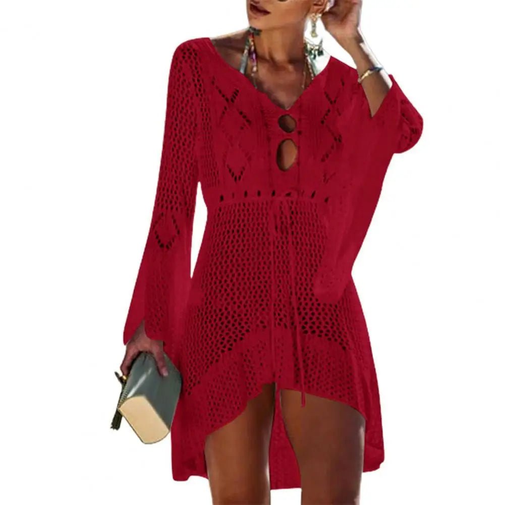 Salida de Playa de Crochet con Cordón Ajustable Ref. 0244 - Marea Bella Swimwear