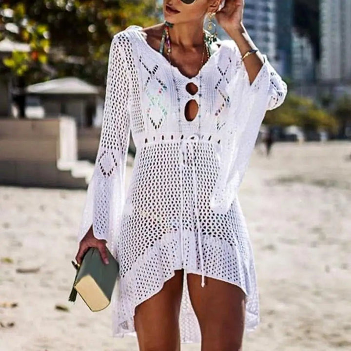 Salida de Playa de Crochet con Cordón Ajustable Ref. 0244 - Marea Bella Swimwear