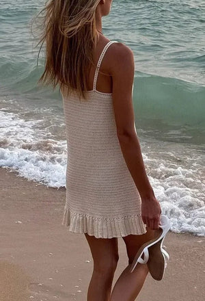 Salida de Playa en Trama Artesanal con Volado Ref. 0371 - Marea Bella Swimwear