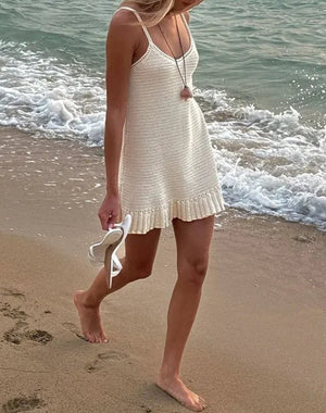 Salida de Playa en Trama Artesanal con Volado Ref. 0371 - Marea Bella Swimwear