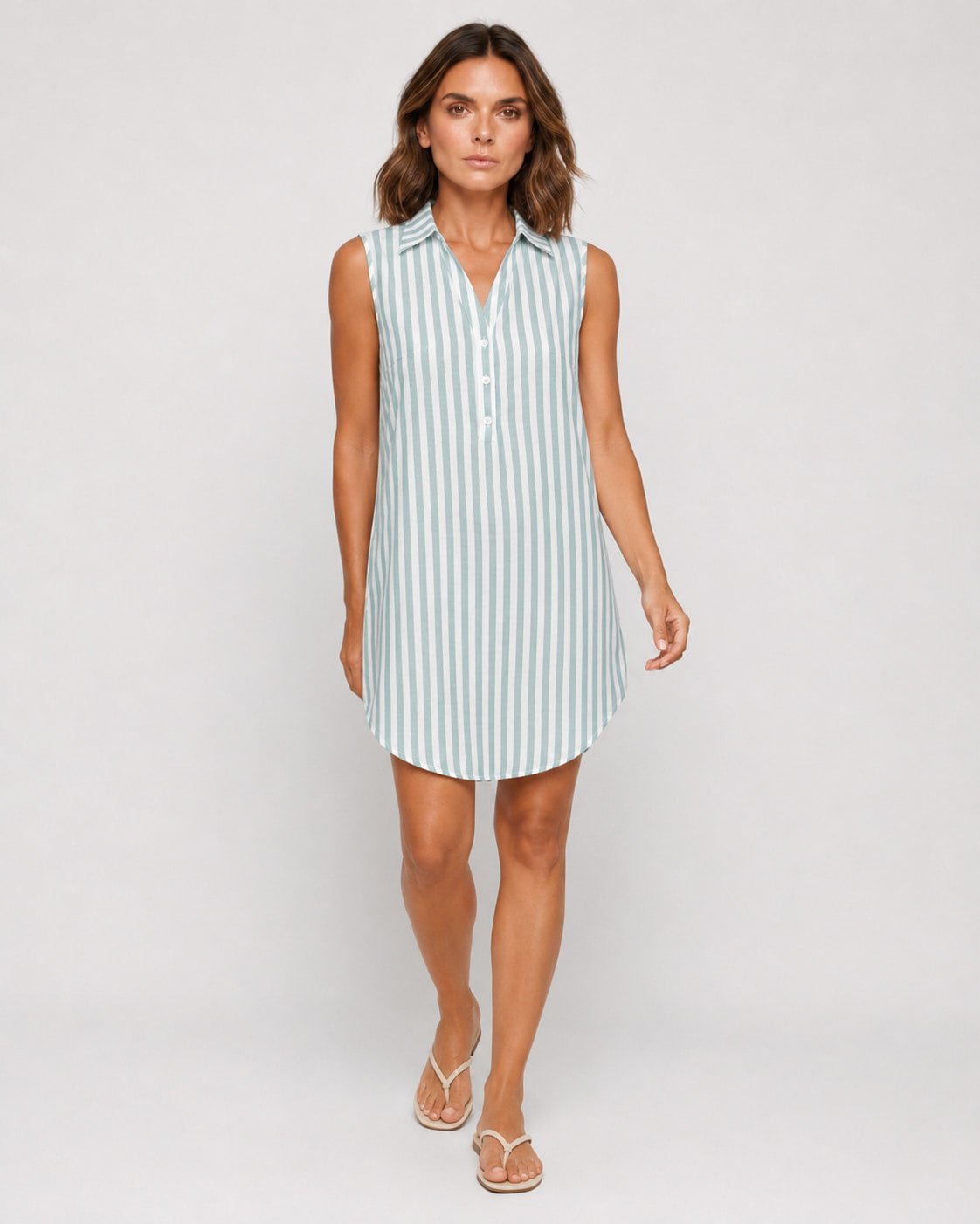 Vestido Chemise Rayado sin Mangas Ref. 0430 - Marea Bella Swimwear