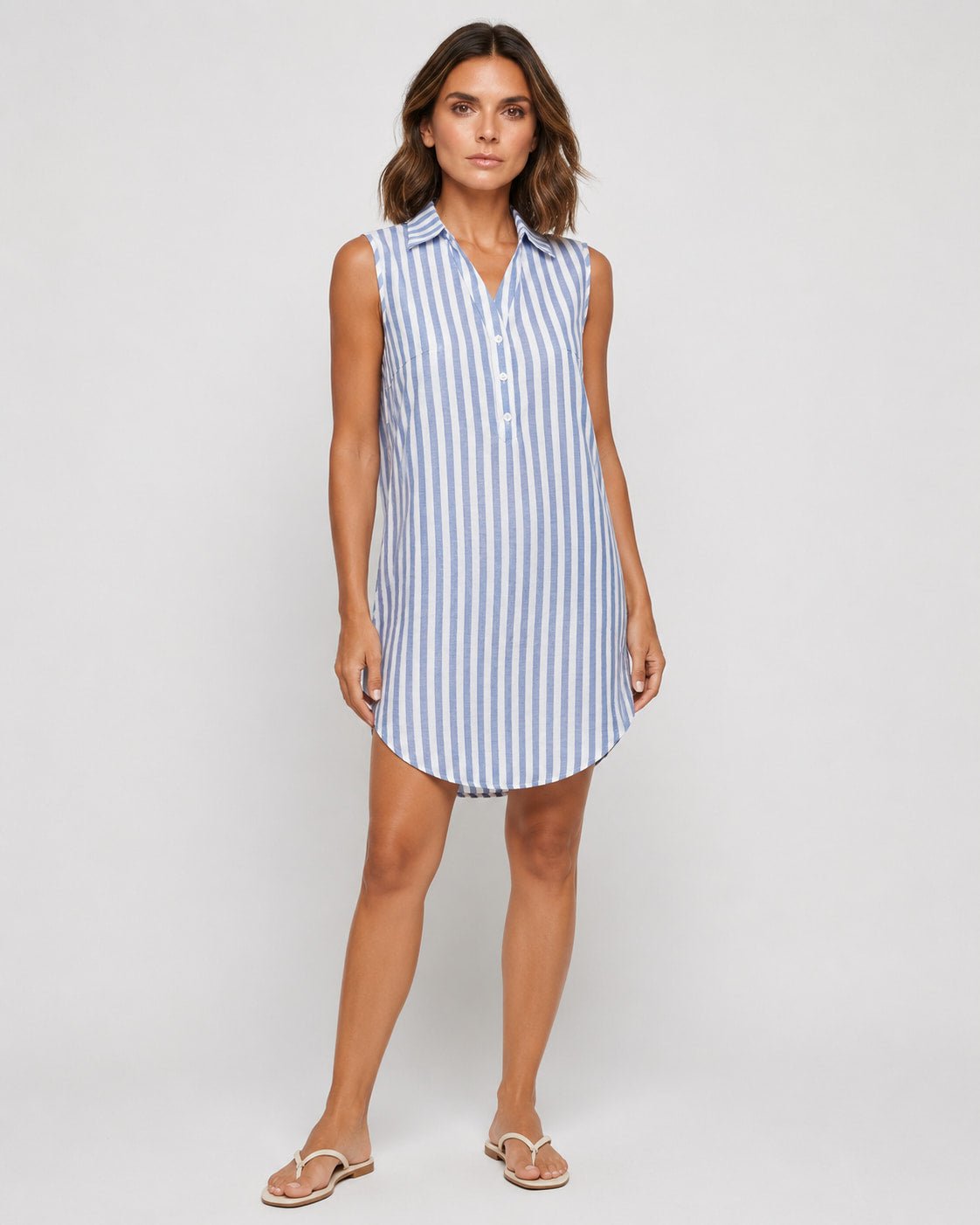 Vestido Chemise Rayado sin Mangas Ref. 0430 - Marea Bella Swimwear