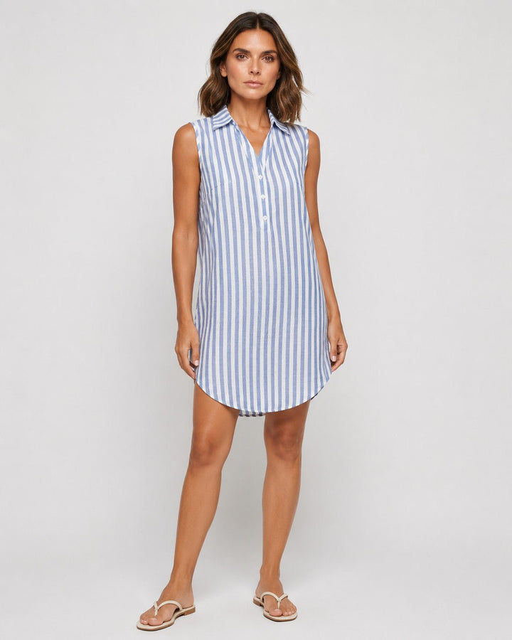Vestido Chemise Rayado sin Mangas Ref. 0430 - Marea Bella Swimwear