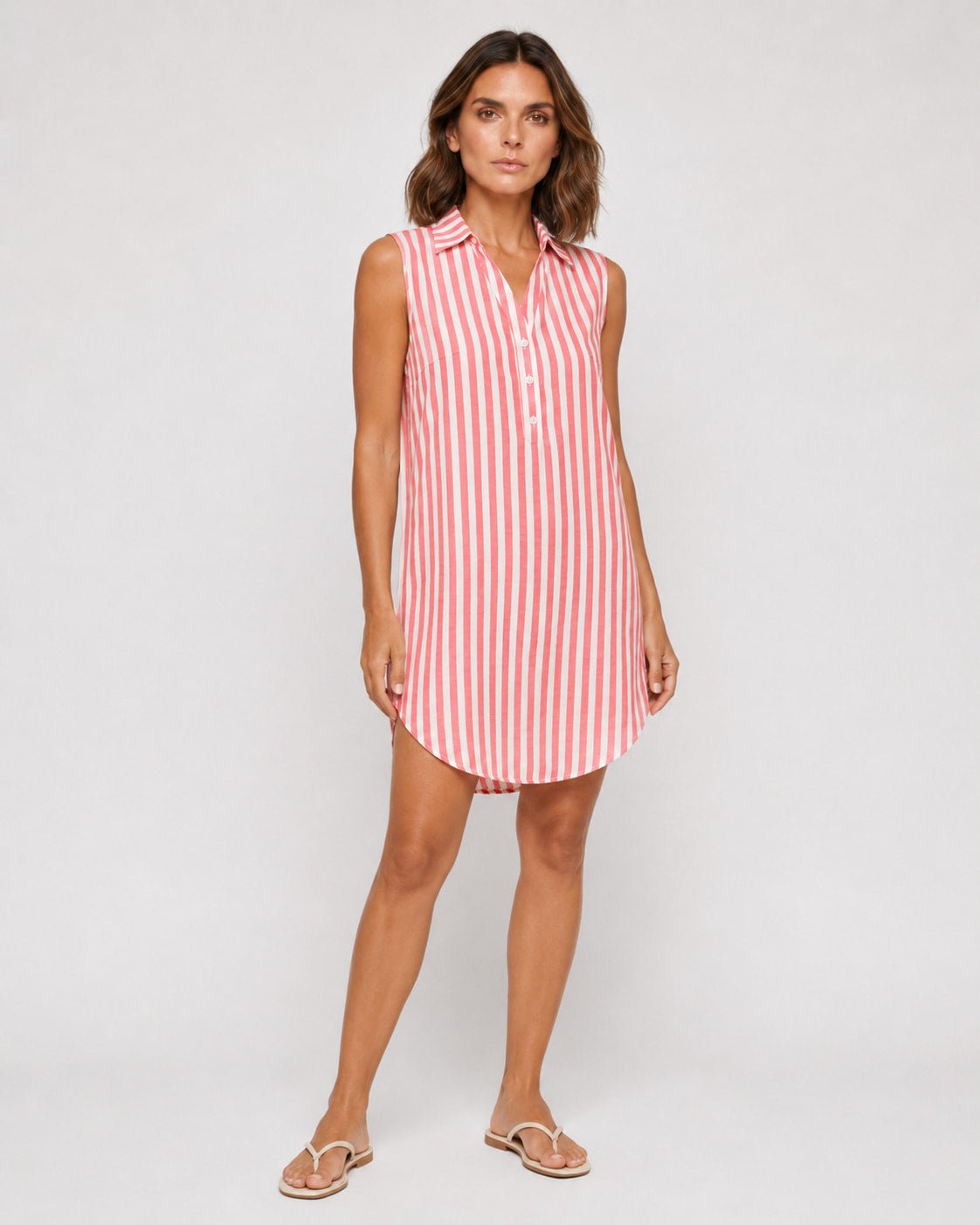 Vestido Chemise Rayado sin Mangas Ref. 0430 - Marea Bella Swimwear
