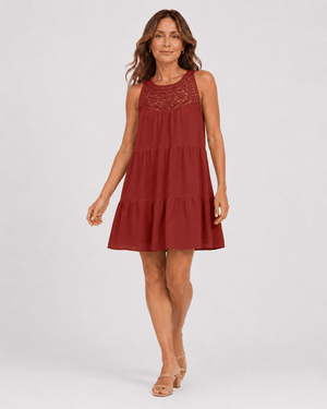 Vestido con Bordado Calado y Volados Ref. 0354 - Marea Bella Swimwear